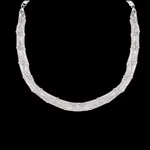 Coffee bean necklace with 2 ovals adorned with zirconia oxides