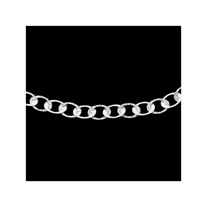 Collier maille Ovale plate martelée bijouxcreoles.com Collier maille Ovale plate martelée bijouxcreoles.com