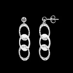 Poppy flower silver earrings