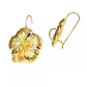 Boucles d'oreilles Créoles Hibiscus bijouxcreoles.com