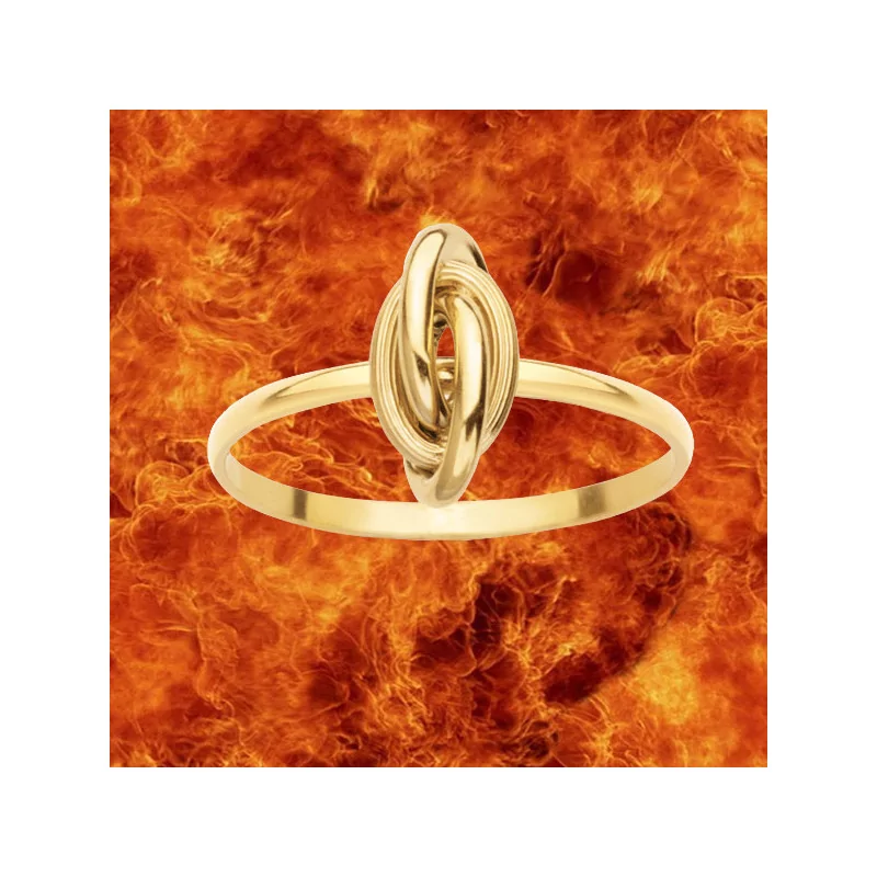 6 x 11 mm Forçat Knot Ring in Gold