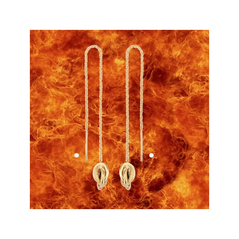 Boucles d'oreilles Guyannaise Noeuds Forçat Or bijouxcreoles.com