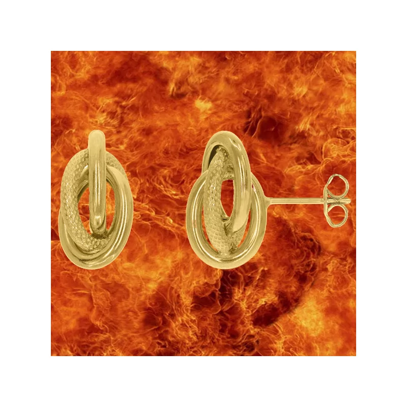 Boucles d'oreilles Noeud Forçat 10 x 17,50 mm or bijouxcreoles.com