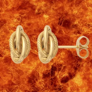Boucles d'oreilles grain café Or jaune OZ 9 Carats bijouxcreoles.com