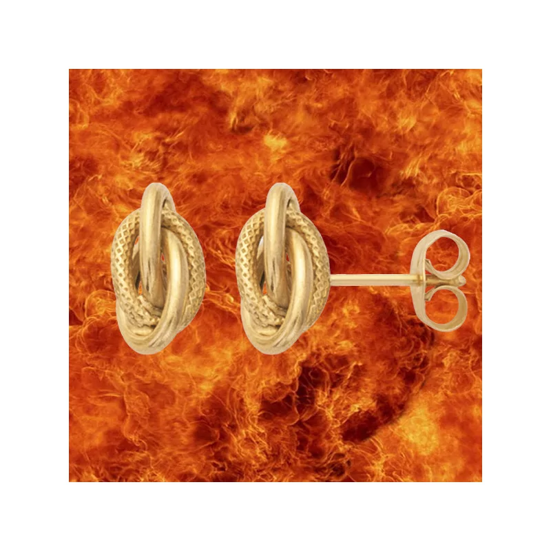 Boucles d'oreilles Noeud Forçat 8.50 x 16 mm or bijouxcreoles.com