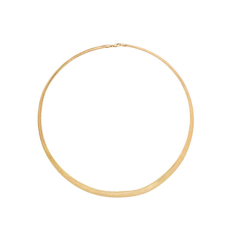 Collier Oméga plat en chute 8 mm Or 18 Carat bijouxcreoles.com
