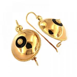 Boucles d'oreilles Tété Antillaise Onyx Lisse bijouxcreoles.com