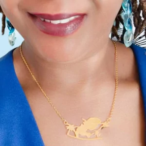 Necklace Map of the Islands Steel