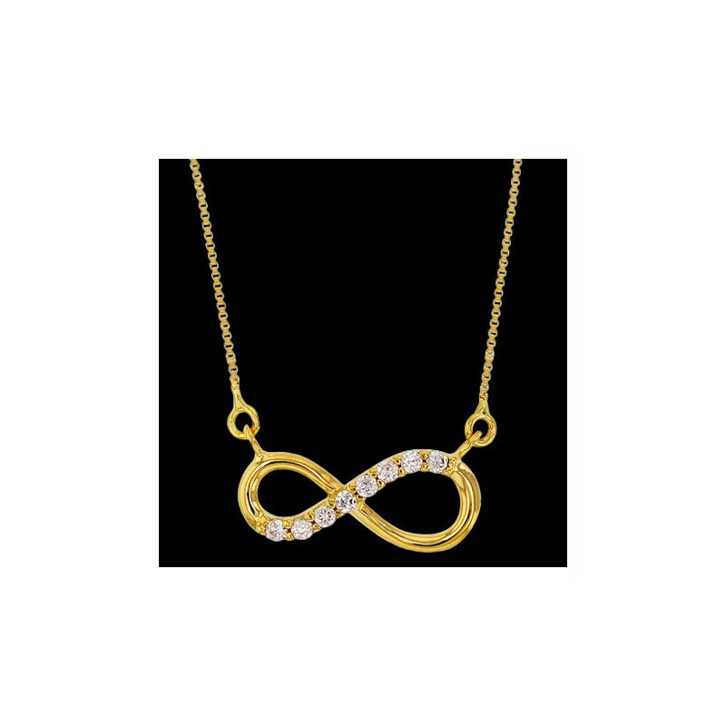 Smooth infinite necklace with oxides, 9 Carat Gold