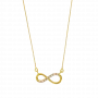 Collier infini lisse et oxydes Or 9 Carates