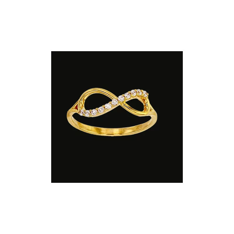 Bague Or Infini serti d'oxydes de zirconium bijouxcreoles.com