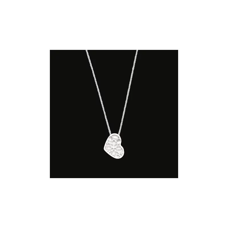 Openwork Heart Pendant Silver