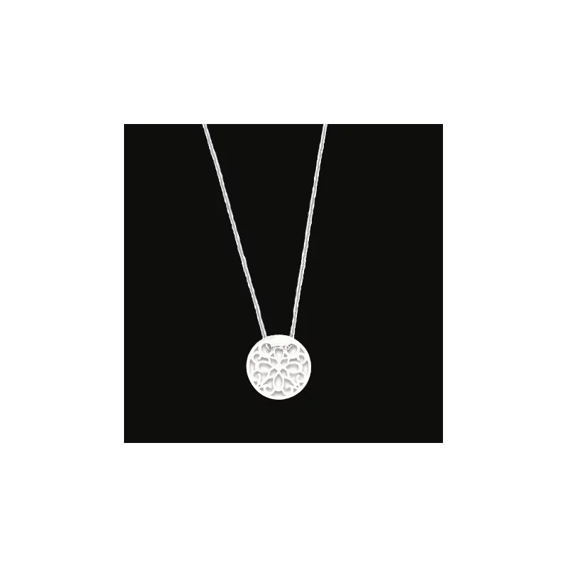 Openwork Flower Necklace Silver