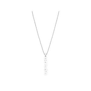 Chain necklace with Square and Round Zirconia Pendant Silver
