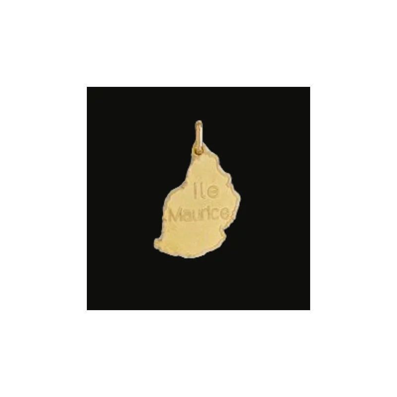 Mauritius Map Pendant in Yellow Gold Mauritius Map Pendant in Yellow Gold