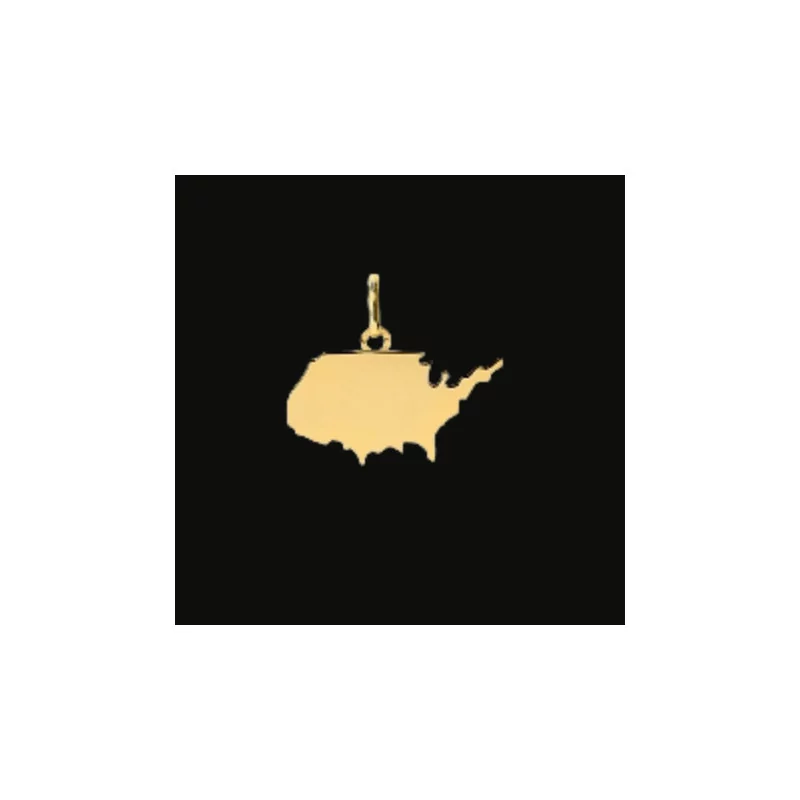 USA Map Pendant Yellow Gold