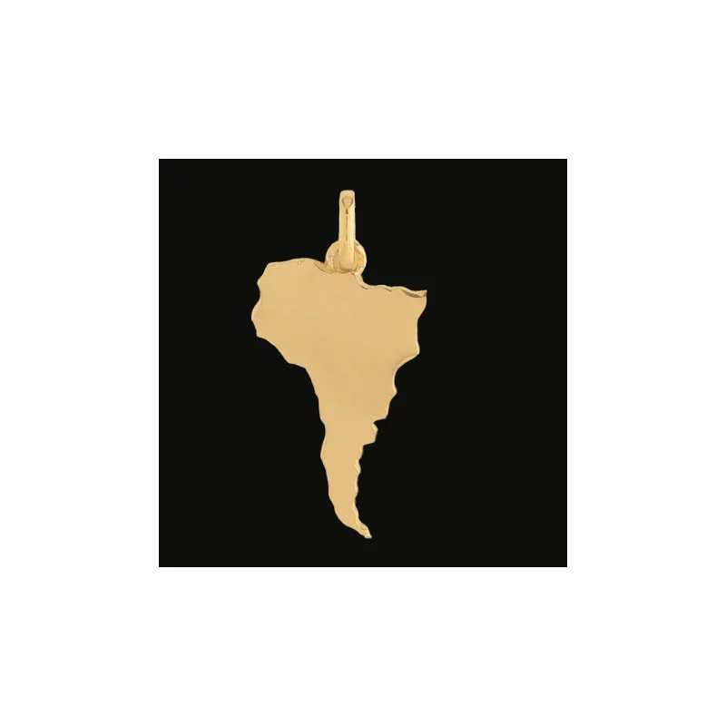 Latin America Map Pendant in Yellow Gold Latin America Map Pendant in Yellow Gold