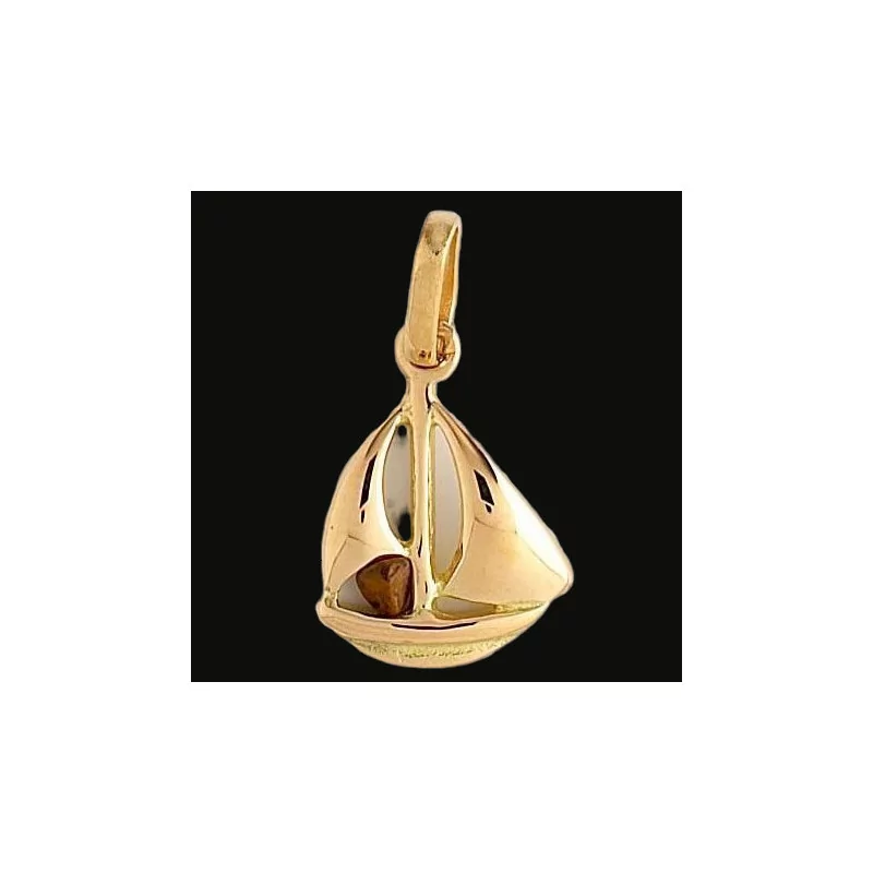 Pendentif Créoles Bateau a Voilier Or Jaune bijouxcreoles.com