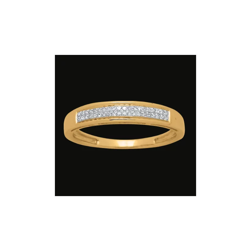 Alliance serti 2 rangs diamants Or jaune 18 Carats bijouxcreoles.com