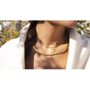 18 Karat Yellow Gold Interlaced Double Heart Necklace