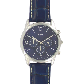 Montre homme boîtier métal cadran Bleu