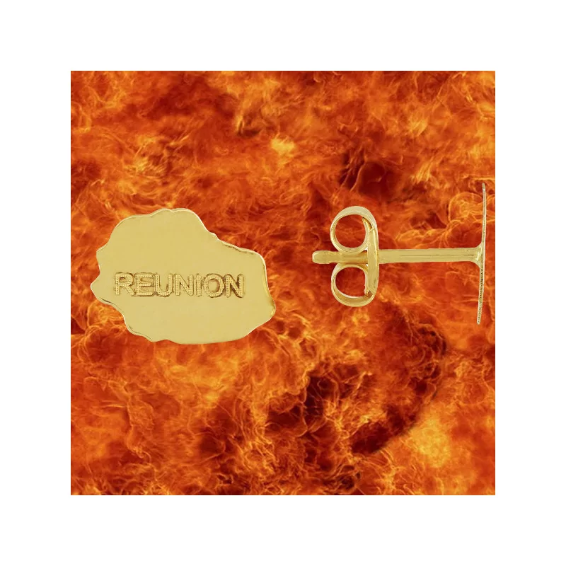 Gold map earrings of Réunion.