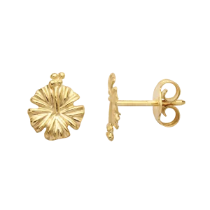 Boucles d'oreilles crochet feuille coco Or 9 Carats bijouxcreoles.com