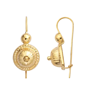 Boucle D'Oreille Pendant Or Boule Grenat bijouxcreoles.com