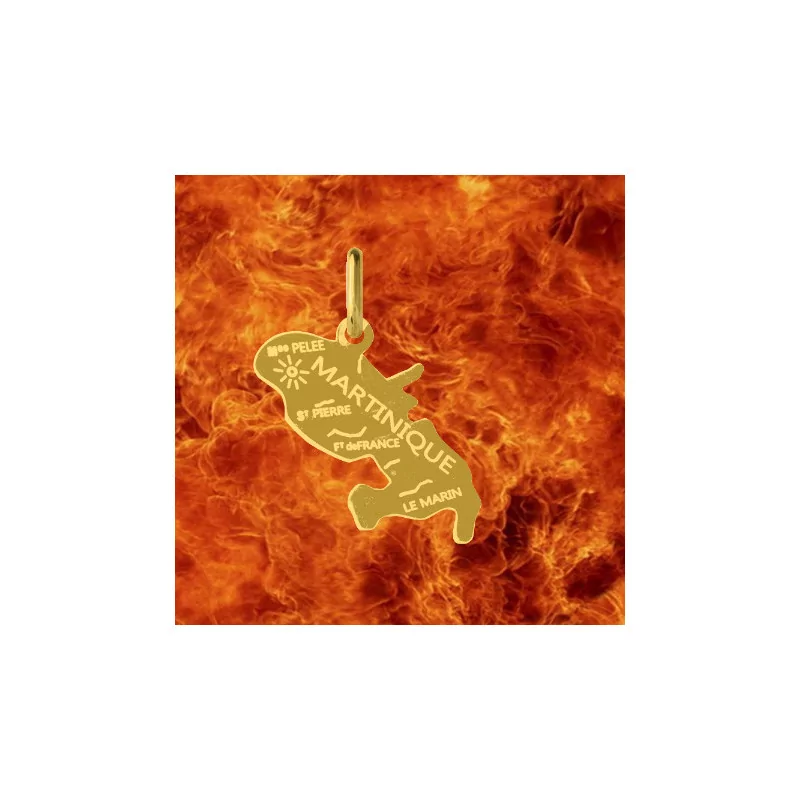 Pendentif Carte de Martinique 22mm Or bijouxcreoles.com