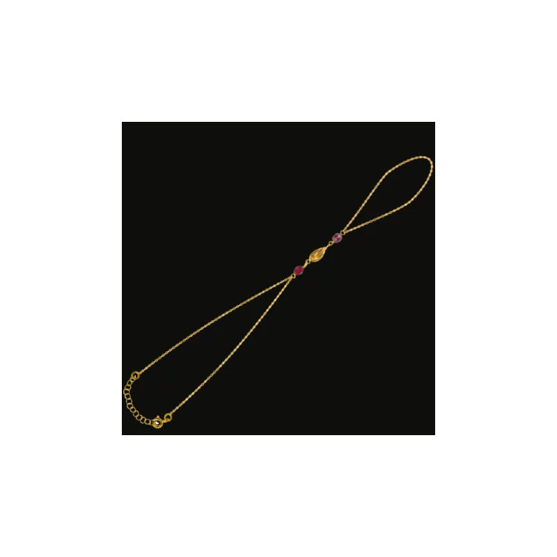 Chaîne de main maille Forçat claire 2 Grenat bijouxcreoles.com