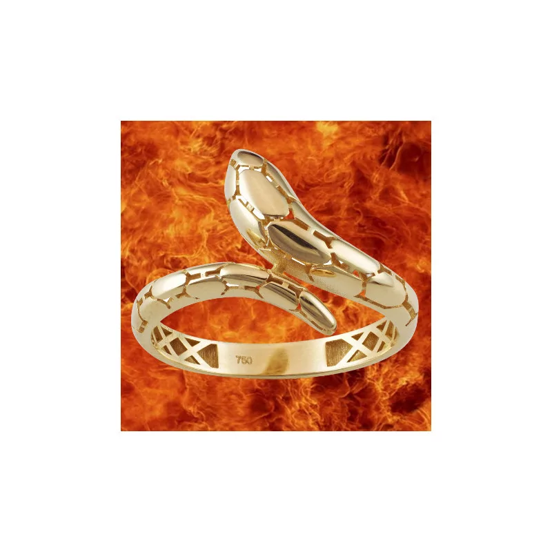 3mm Scaled Serpent Ring in 18 Karat Gold