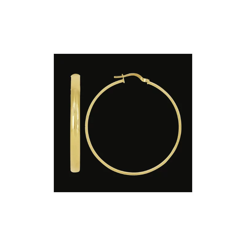 Oval tube 40mm smooth gold hoop earrings Oval tube 40mm smooth gold hoop earrings