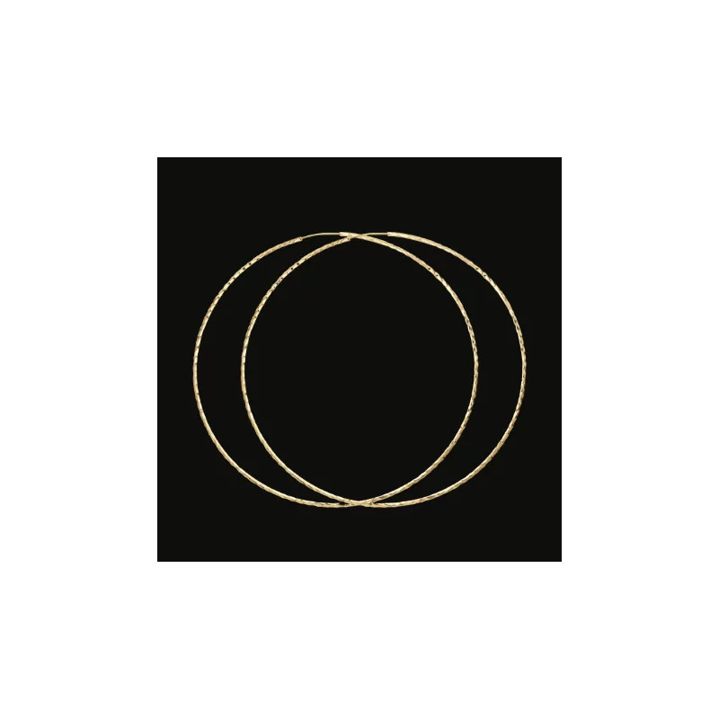 Chiseled 80mm tube hoop earrings in Gold Flex