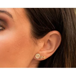 Boucles d'oreilles grain café Or jaune OZ 9 Carats bijouxcreoles.com