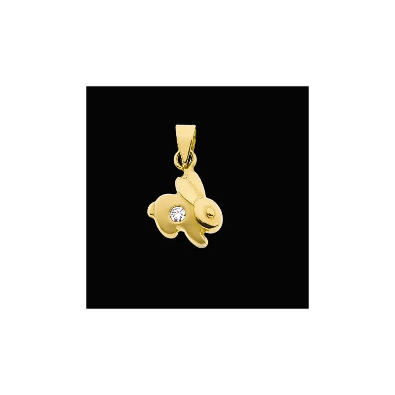 18 karat gold rabbit pendant with cubic zirconia 18 karat gold rabbit pendant with cubic zirconia