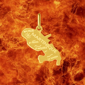 Pendentif Carte de la Martinique 28mm Or