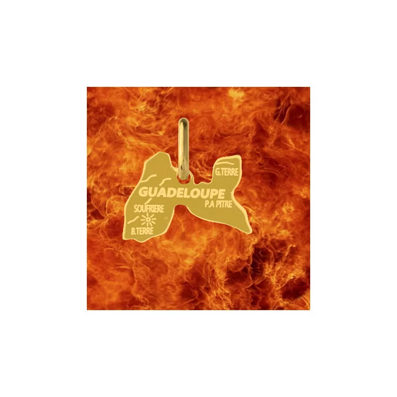 Pendentif carte de la Guadeloupe 18mm Or bijouxcreoles.com