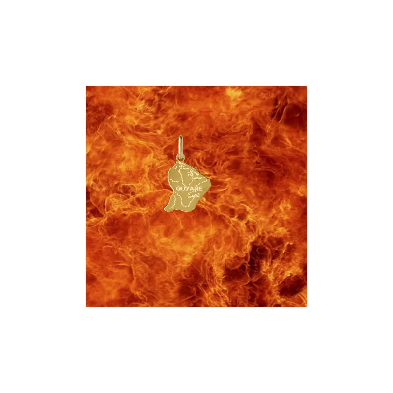 14mm Gold Map Pendant of Guyana