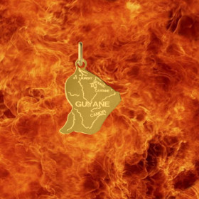 Pendentif carte de la Guyane 18mm Or