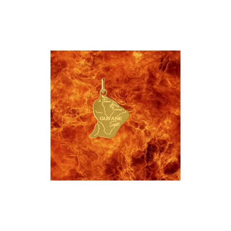 18mm Gold Map of Guyana Pendant 18mm Gold Map of Guyana Pendant