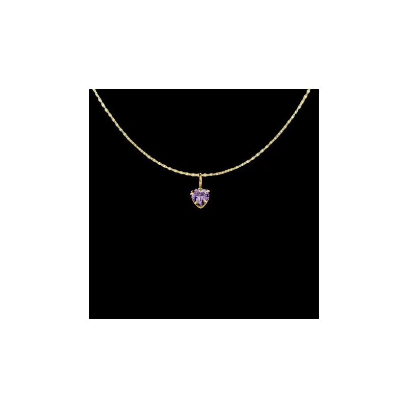 Pendentif Chaine Coeur Zirconium amethyste Or bijouxcreoles.com Pendentif Chaine Coeur Zirconium amethyste Or bijouxcreoles.com