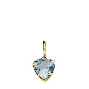 Blue Zirconium Heart Pendant Gold Chain