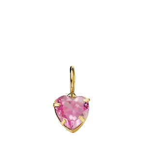 Pendentif Chaine Coeur Zirconium Rose Or bijouxcreoles.com