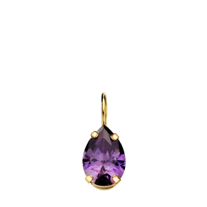 Amethyst Zirconium Claw Chain Pendant in Gold