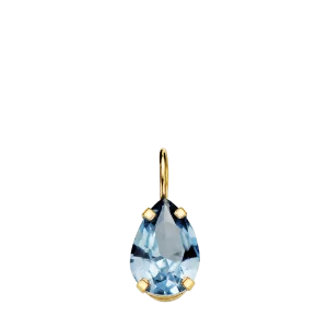 Pendentif Chaine Griffes Zirconium Bleu Or bijouxcreoles.com
