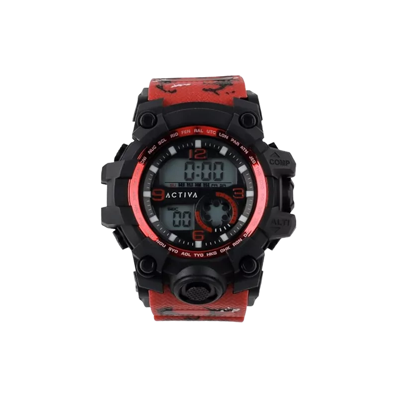 Montre Homme Activa Digital Cadran Rouge bijouxcreoles.com