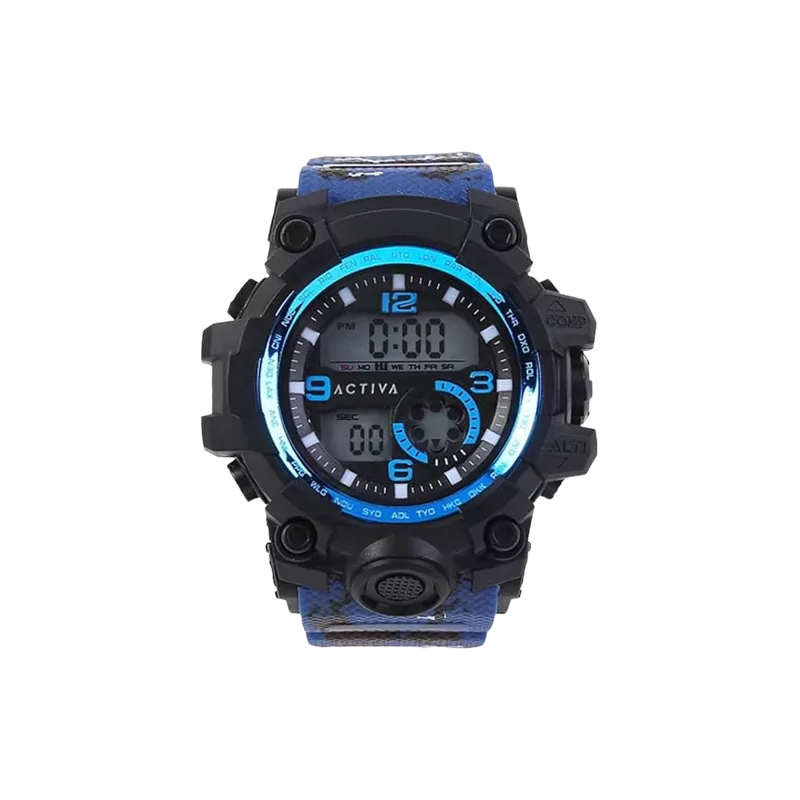 Men's Activa Digital Watch with Blue Dial