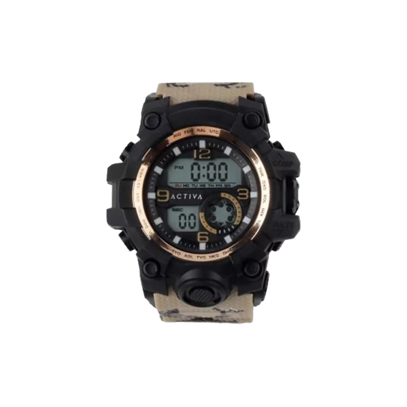 Men's Activa Digital Watch with Beige Dial