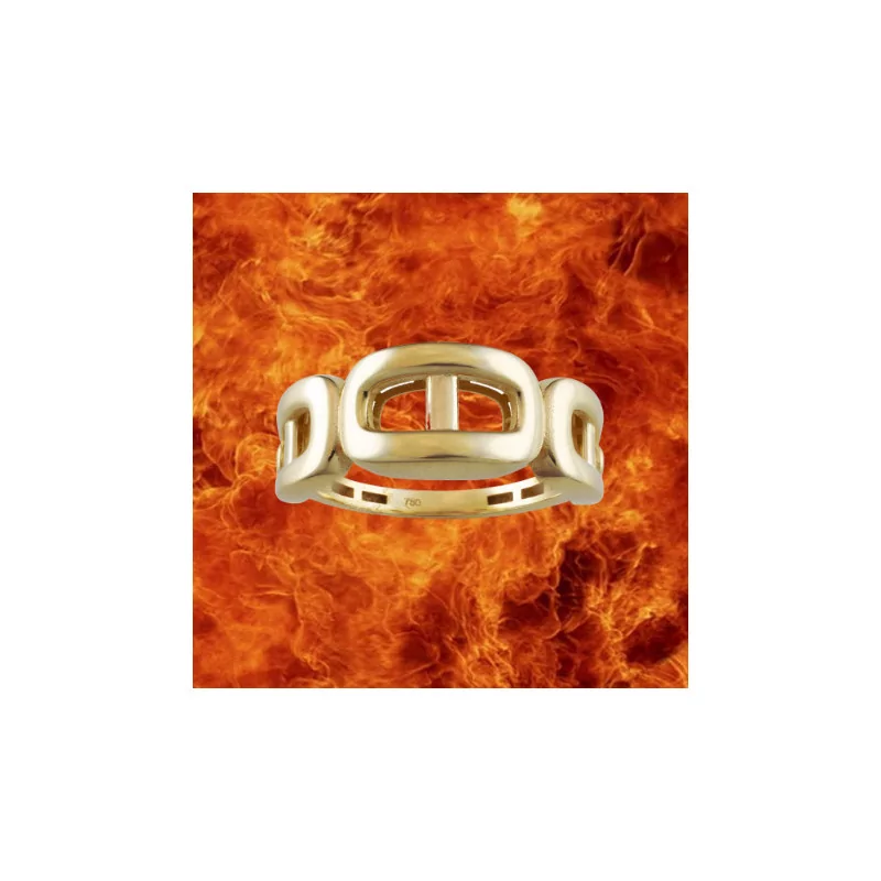 Bague maille Marine 8mm Or jaune 18 Carats bijouxcreoles.com