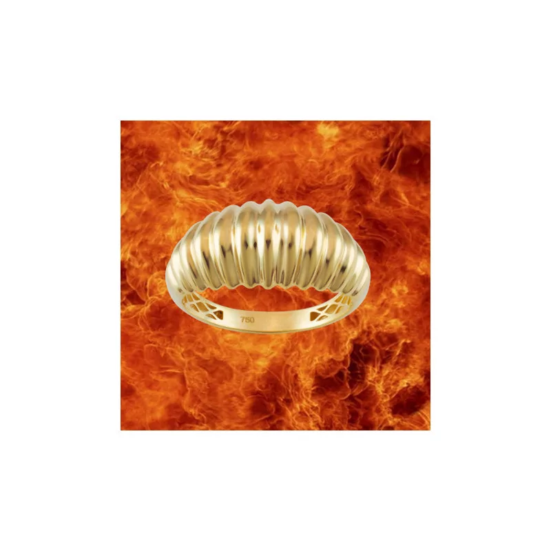 9mm ribbed ring in 18 Karat Gold 9mm ribbed ring in 18 Karat Gold